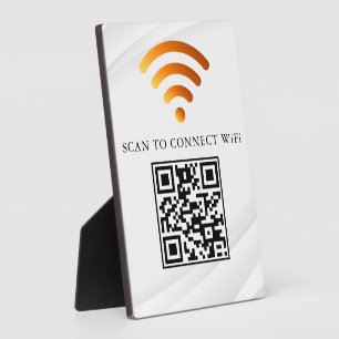 Modern Business Wifi Network and Password Black Plaque