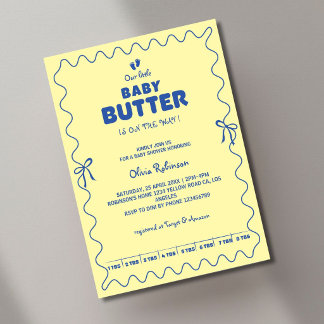 Modern Butter Yellow Baby Shower Invitation
