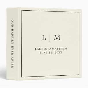 Modern Butter Yellow Monogram Elegant Wedding Binder