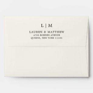 Modern Butter Yellow Monogram Elegant Wedding Envelope