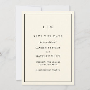 Modern Butter Yellow Monogram Elegant Wedding Save The Date