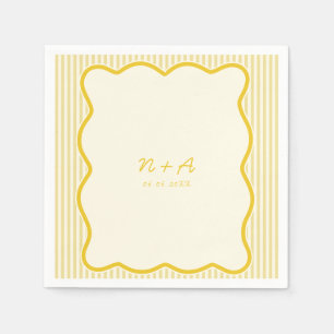 Modern Butter Yellow Wedding Napkin