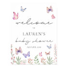 Modern Butterflies Baby Shower Welcome Sign