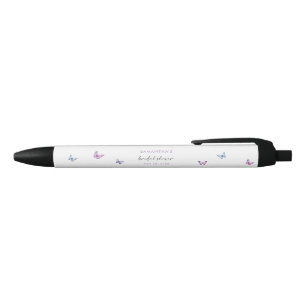 Modern Butterflies Bridal Shower Black Ink Pen