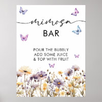 Modern Butterflies Bridal Shower Mimosa Bar Sign
