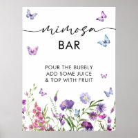 Modern Butterflies Bridal Shower Mimosa Bar Sign