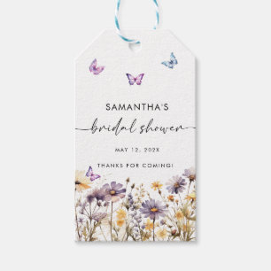 Modern Butterflies Bridal Shower Thank You Gift Tags