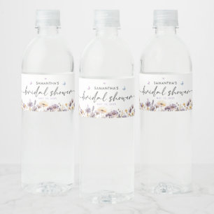 Modern Butterflies Bridal Shower Welcome Sign Water Bottle Label