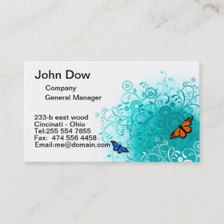 Modern butterfly and green floral VOL3 Business Card