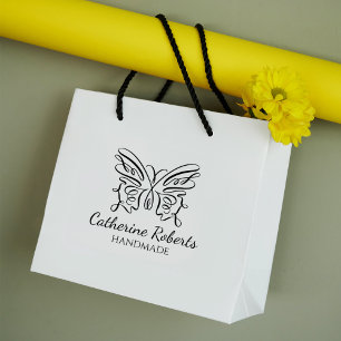 Modern Butterfly Custom Handmade Large   Rubber Stamp