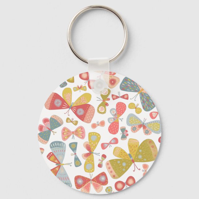 Modern Butterfly Pattern Keychain (Front)
