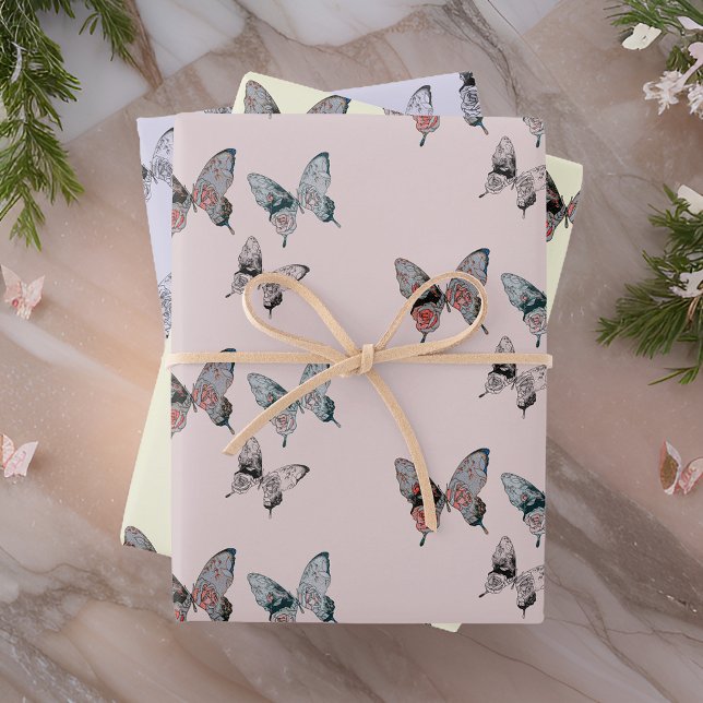 Modern Butterfly Pattern Wrapping Paper Sheet (Creator Uploaded)