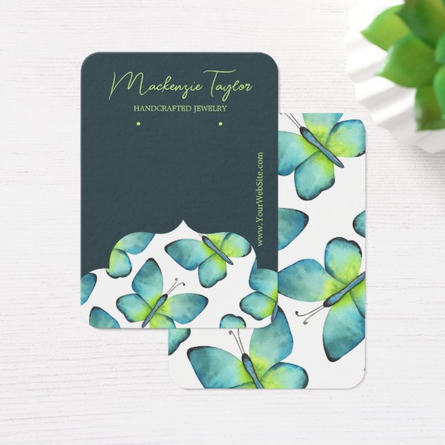 Modern Butterfly Personalized Earring Display Card (Desk)