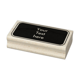 Modern Button Rectangle with frame + your Name Rubber Stamp