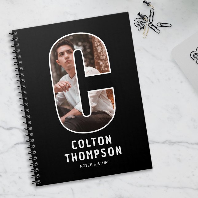 Modern "C" Photo Initial Monogram Notebook (Creator Uploaded)