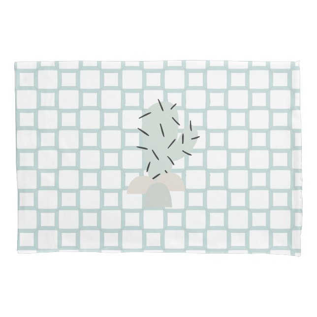 Modern Cactus Charm Pillowcase (Front-Left)