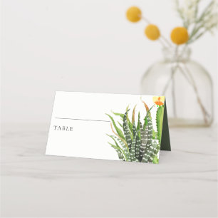 MODERN CACTUS FLORAL GARDEN WATERCOLOR WEDDING PLACE CARD