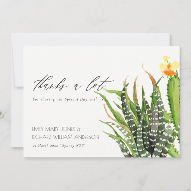 MODERN CACTUS GARDEN WATERCOLOR THANK YOU (Front)