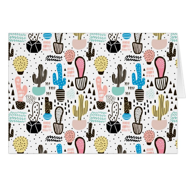 Modern Cactus Geometric Pattern (Front Horizontal)