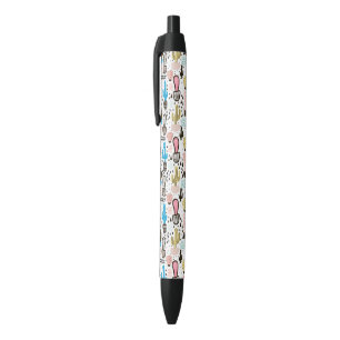 Modern Cactus Geometric Pattern Black Ink Pen
