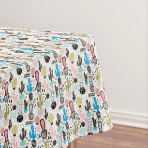 Modern Cactus Geometric Pattern Tablecloth