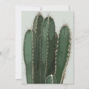modern cactus greenery photo holiday card