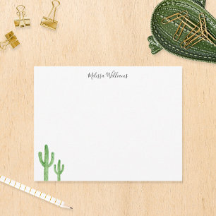 Modern Cactus Script Personalized Stationery Card