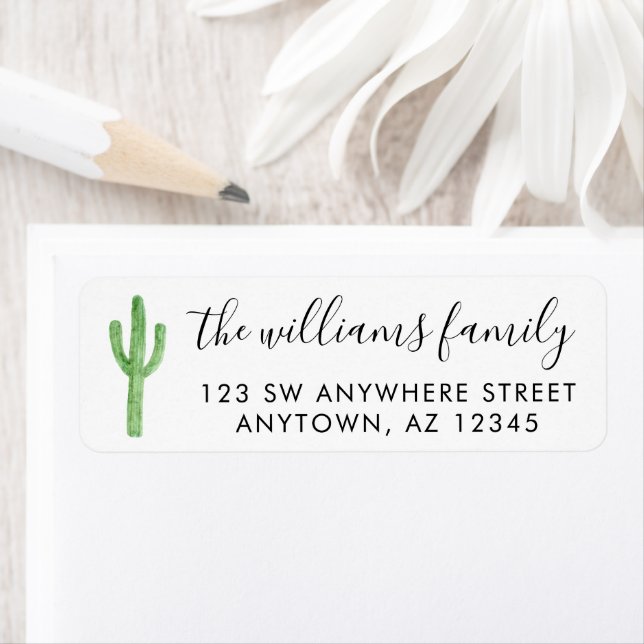 Modern Cactus Script Return Address (Insitu)