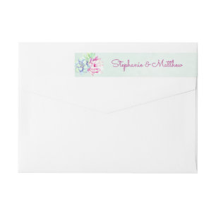 Modern Cactus Succulents Floral Foliage Wedding Wrap Around Label