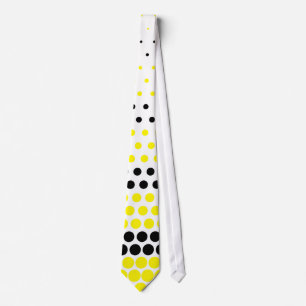 Modern Cadmium Yellow and Black Polka Dot Tie