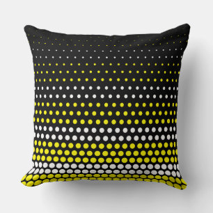 Modern Cadmium Yellow and White Polka Dot Throw Pillow