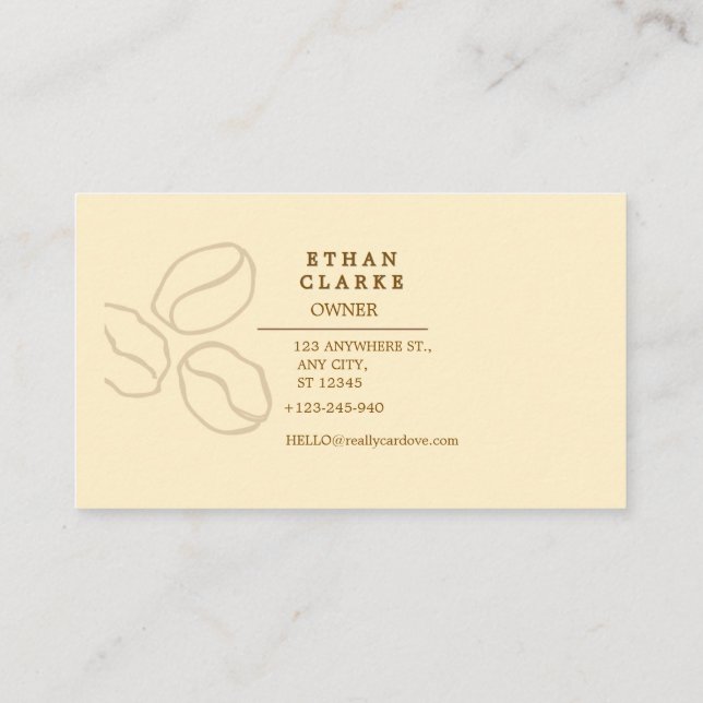 Modern Cafe Card (Back)