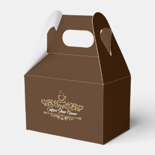 Modern Cafe Coffee welcome custom name Logo Favor Box