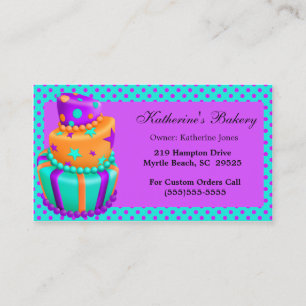 Modern Cake Bakery Business Cards