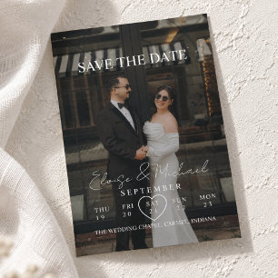 Modern Calendar Style Photo Save The Date Invitation