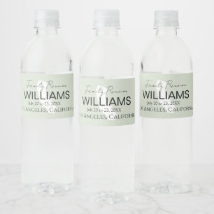 Modern California Map Personalized Family Reunion Water Bottle Label