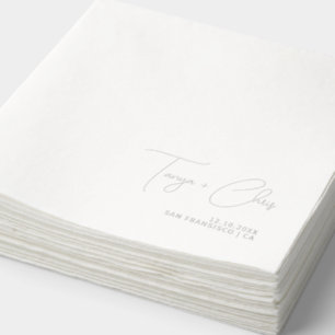 Modern Caligraphy Minimalist Wedding Bridal Foil Napkins