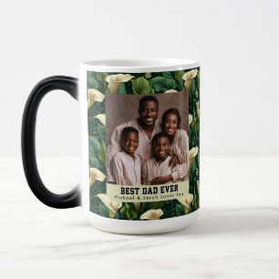Modern Calla Lilies First Time Dad Photo Custom Magic Mug