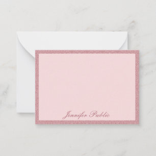 Modern Calligraphed Rose Gold Glitter Template