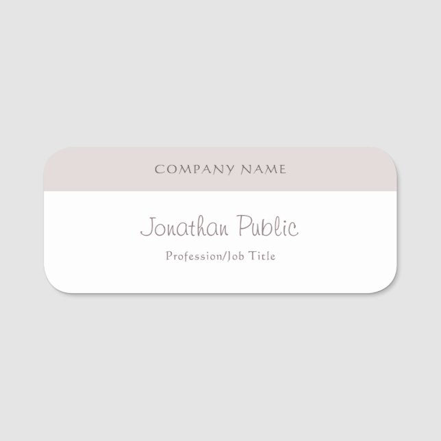 Modern Calligraphed Script Name Template Elegant Tag (Front)