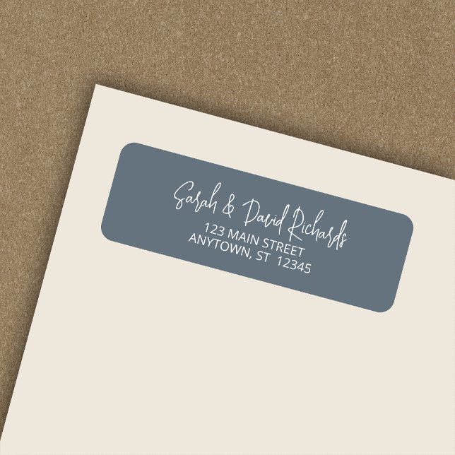 Modern Calligraphic Dusty Blue Return Address (Creator Uploaded)