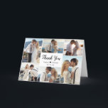 Modern Calligraphy 6 Photo Collage Heart Wedding Thank You Card<br><div class="desc">Modern, Elegant, Hand Lettered Script Black and White Wedding Multi Photo 6 Collage Thank You Folded Card. Stylish wedding thank you card template featuring six (6) photo on the front and one (1) photo inside. With the text "thank you" in a swirly hand lettered calligraphy script font in black on...</div>