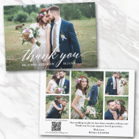 Modern Calligraphy 6 Photos QR Code Wedding