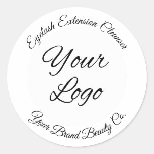 Modern Calligraphy Add Your Logo Lash Cleanser Classic Round Sticker