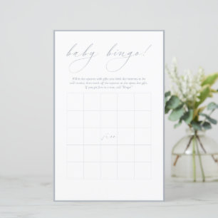 Modern Calligraphy Baby Bingo Dusty Blue