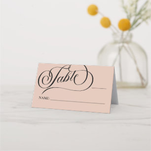 Modern Calligraphy Beige Wedding Place Card