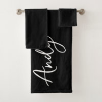 Modern Calligraphy Black Custom Name