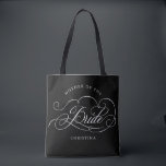 Modern calligraphy black Mother of the Bride Tote Bag<br><div class="desc">A timeless and elegant mother of the bride gift tote bag featuring refined calligraphy script on a classic background,  perfect for a formal and sophisticated wedding celebration. For customization or additional products featuring this design,  please feel free to contact me.</div>