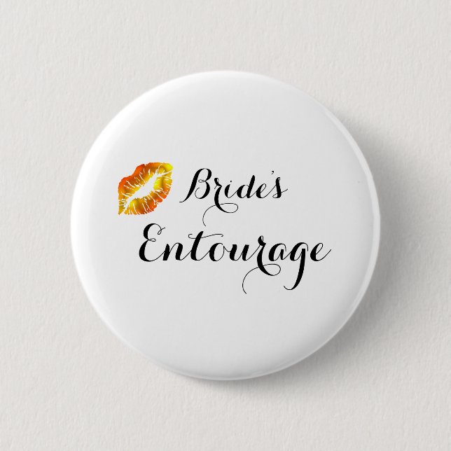 Modern Calligraphy Brides Entourage 2 Inch Round Button (Front)