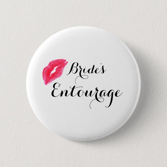 Modern Calligraphy Brides Entourage 2 Inch Round Button (Front)
